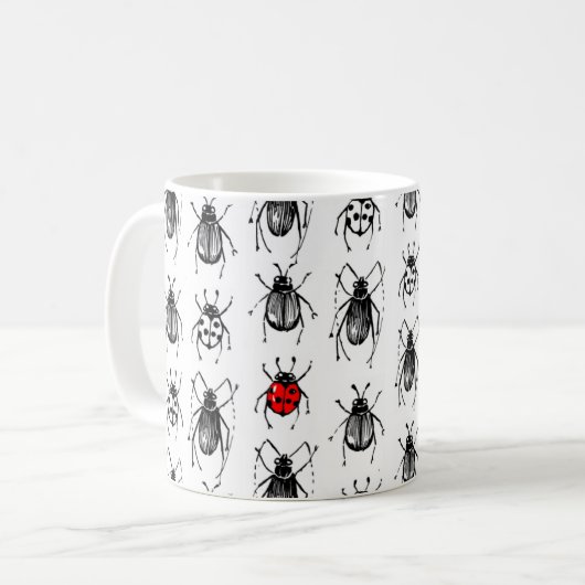 Beetels en ladybug koffiemok (Voorkant links)