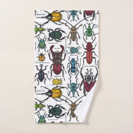 Beetels op wit bad handdoek (Handdoek)