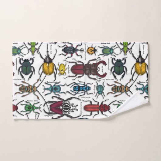 Beetels op wit bad handdoek (Handdoek)