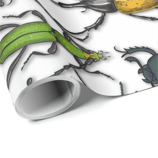 Beetels op wit cadeaupapier (Rol Hoek)