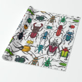 Beetels op wit cadeaupapier (Uitgerold)