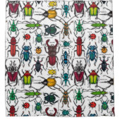 Beetels op wit douchegordijn (Voorkant)