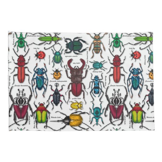 Beetels op wit kussensloop (Achterkant-Rechts)