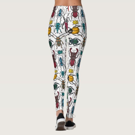 Beetels op wit leggings (Achterkant)