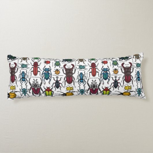 Beetels op wit lichaamskussen (Achterkant)