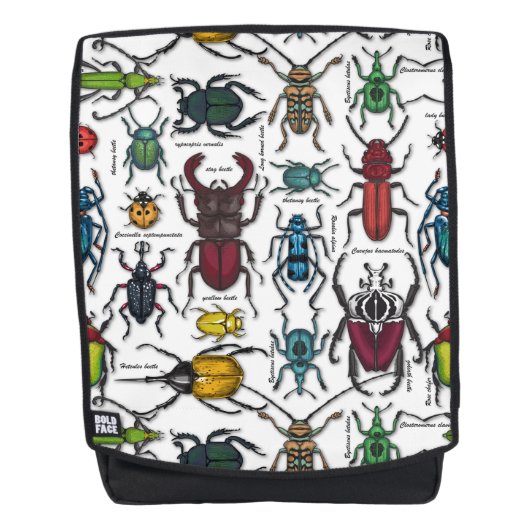 Beetels op wit rugtassen (Voorkant)