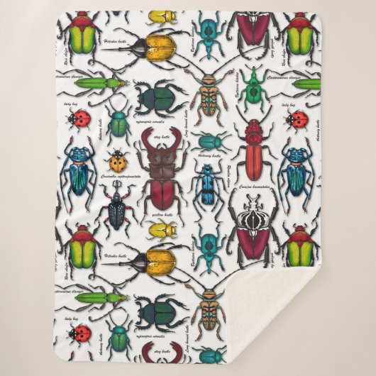 Beetels op wit sherpa deken (Voorkant)