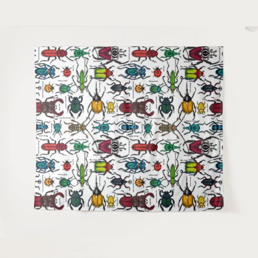 Beetels op wit wandkleed (Voorkant (horizontaal))