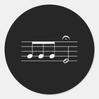 Beethoven 5thymphony Notes Klassieke muziek Ronde Sticker