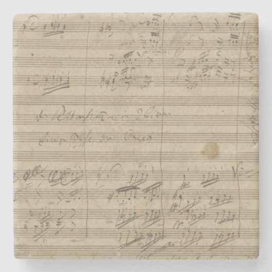 Beethoven 9th Symphony, Music Manuscript Stenen Onderzetter (Voorkant)