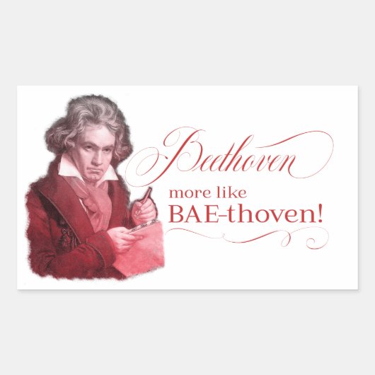 Beethoven BAEthoven Classical Composer Pun Rechthoekige Sticker (Voorkant)