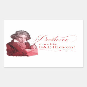 Beethoven BAEthoven Classical Composer Pun Rechthoekige Sticker