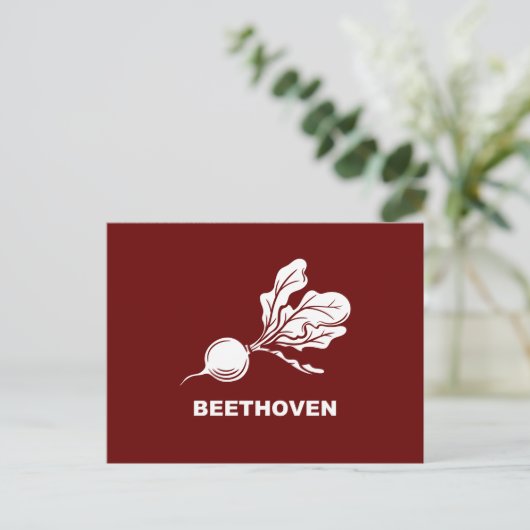Beethoven Beets Fun typografisch, modern minimalis Briefkaart (Staand voorkant)