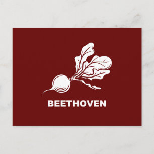 Beethoven Beets Fun typografisch, modern minimalis Briefkaart