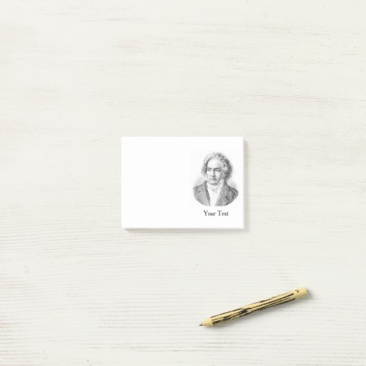 Beethoven Black en White Post-it® Notes (Op bureau)