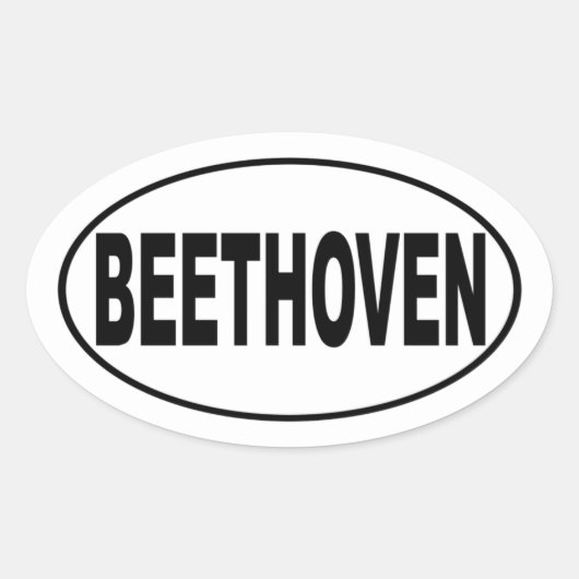 Beethoven Bumpersticker Ovale Sticker (Voorkant)