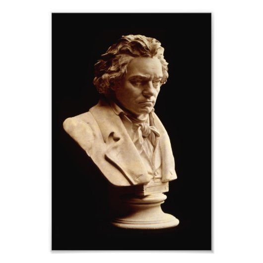 Beethoven buste beeld foto afdruk (Voorkant)