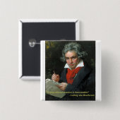 Beethoven Button "Om zonder passie te spelen" (Voorkant /achterkant)