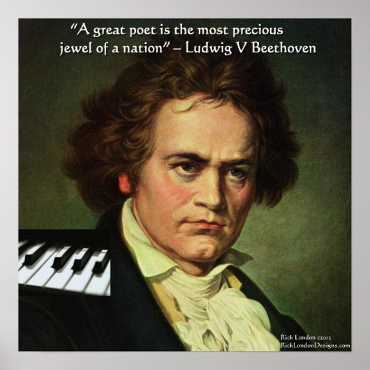 Beethoven & Dichter Is Een Juweel Quote Poster (Voorkant)