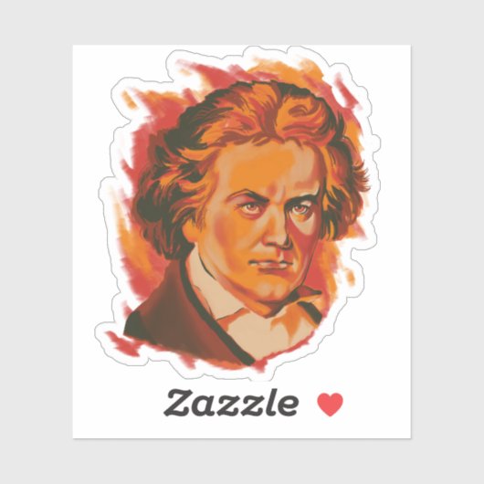 Beethoven Fire Palette Portrait Sticker (Vel)