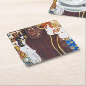 Beethoven Frieze (detail), Gustav Klimt Kartonnen Onderzetters (Schuin)