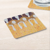 Beethoven Frieze (detail), Gustav Klimt Kartonnen Onderzetters (Schuin)