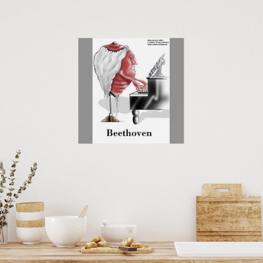Beethoven Funny Designer/Cartoon Poster Print (Keuken)