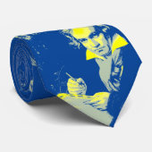 Beethoven geel op Blue Classical Music Stropdas (Opgerold)
