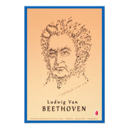 Beethoven gezicht de muziek foto afdruk