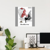 Beethoven Grappige Ontwerper/Cartoon Posterdruk Poster (Thuiskantoor)