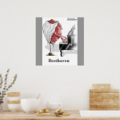 Beethoven Grappige Ontwerper/Cartoon Posterdruk Poster (Keuken)