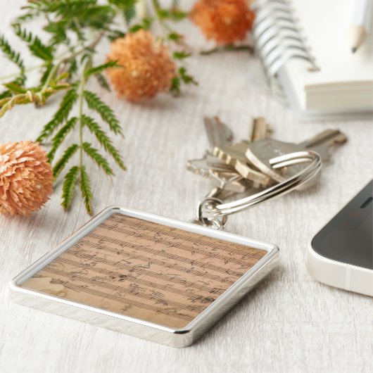 Beethoven Hammerklavier Sonata Music Manuscript Sleutelhanger (Zijkant)