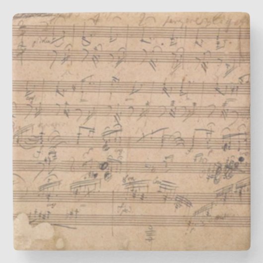 Beethoven Hammerklavier Sonata Music Manuscript Stenen Onderzetter (Voorkant)