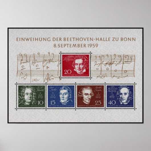 Beethoven Handel Spohr Haydn Mendelssohn Poster (Voorkant)