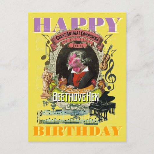 Beethoven Happy Birthday Briefkaart (Voorkant)