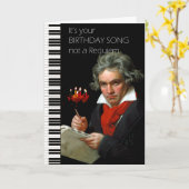 Beethoven Humor Birthday Card Kaart (Gele Bloem)