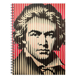 Beethoven in BAUHAUS optische illusie stijl Notitieboek