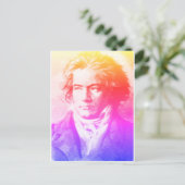 Beethoven in Briefkaart met kleuren (Staand voorkant)