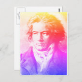 Beethoven in Briefkaart met kleuren (Voorkant / Achterkant)