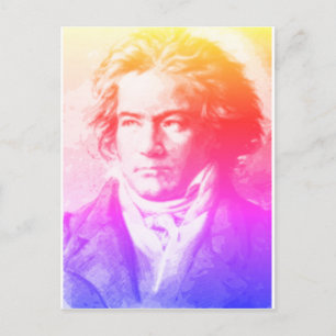 Beethoven in Briefkaart met kleuren