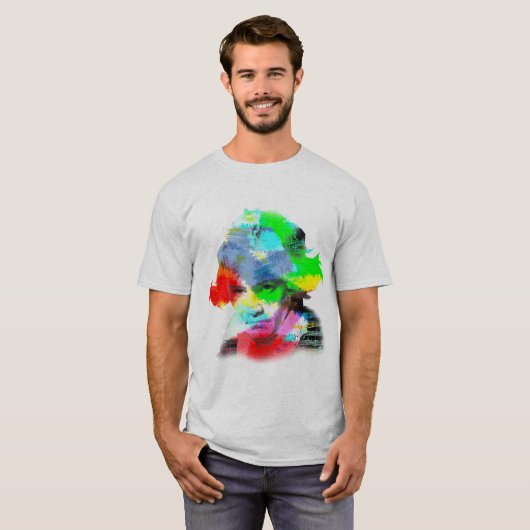 Beethoven in kleur t-shirt (Voorkant volledig)
