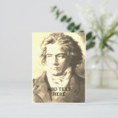 Beethoven in sepia aangepaste tekst briefkaart (Staand voorkant)