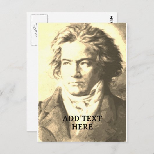Beethoven in sepia aangepaste tekst briefkaart (Voorkant / Achterkant)