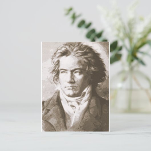 Beethoven in Sepia Briefkaart (Staand voorkant)