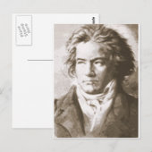 Beethoven in Sepia Briefkaart (Voorkant / Achterkant)