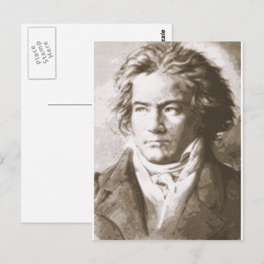 Beethoven in Sepia Briefkaart (Voorkant / Achterkant)
