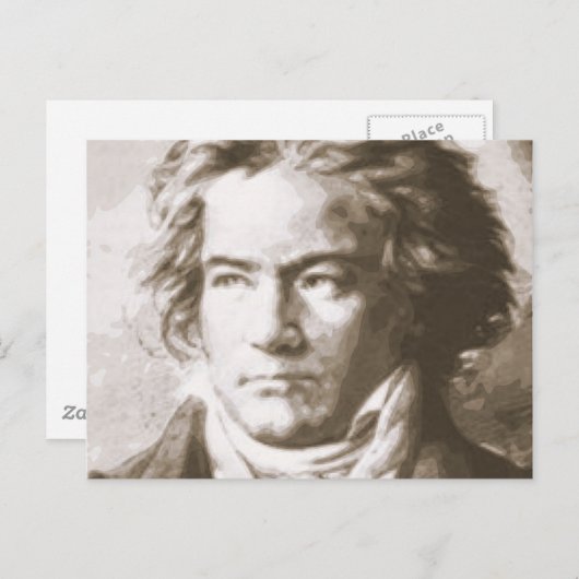 Beethoven in Sepia Briefkaart (Voorkant / Achterkant)