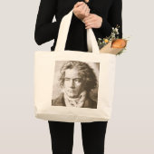 Beethoven in Sepia Grote Tote Bag (Voorkant (product))