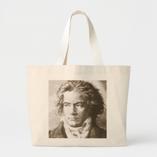 Beethoven in Sepia Grote Tote Bag (Voorkant)
