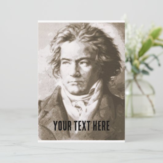 Beethoven in Sepia Kaart (Staand voorkant)
